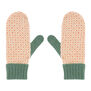 Woollen orange and green mittens